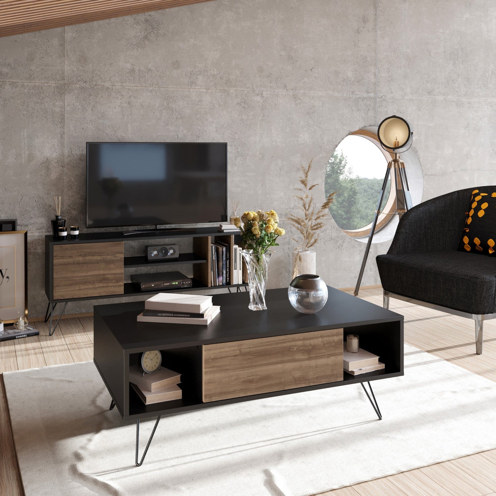 Stolić za kavu Mistico - Black, Walnut | AG-vitahome.hr