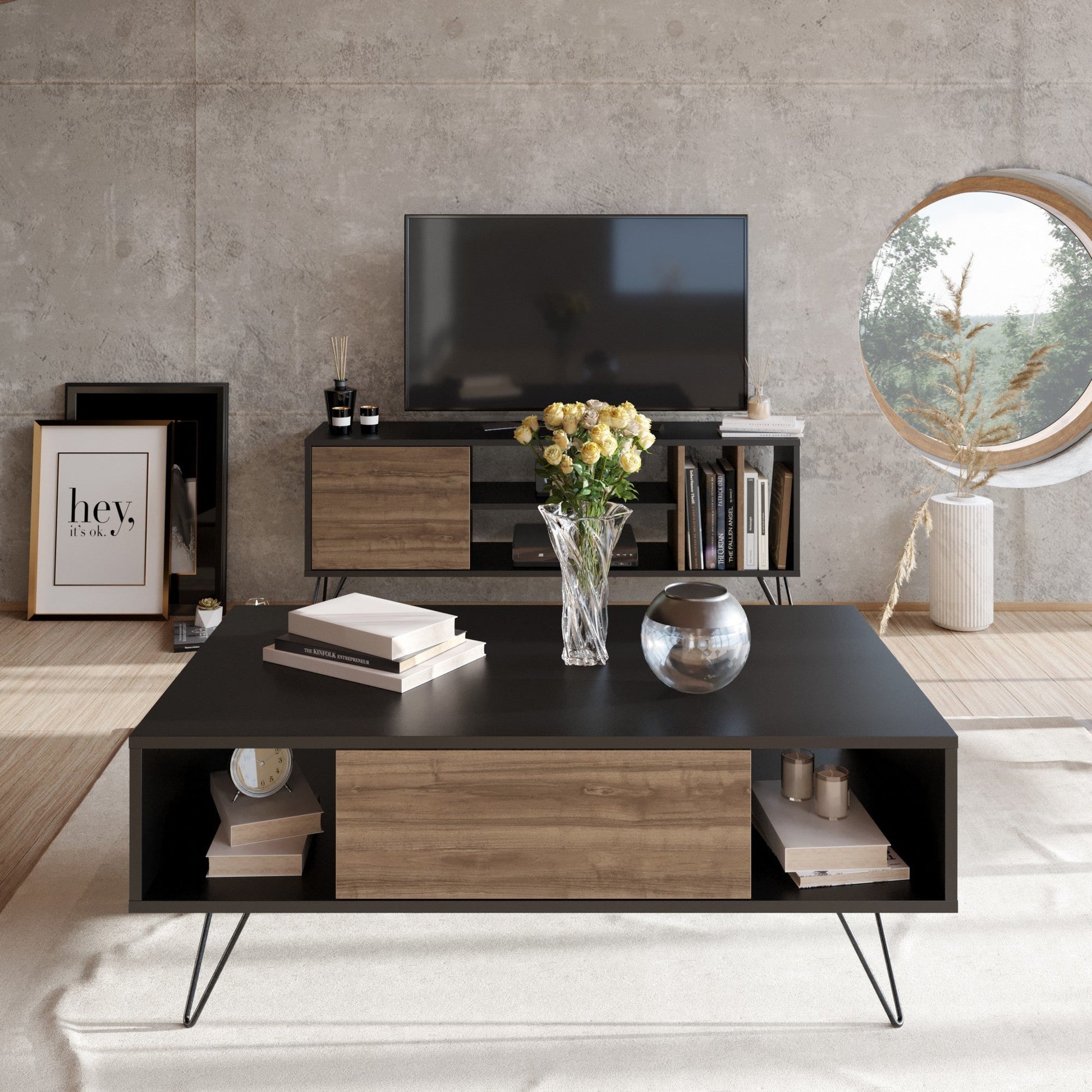 Stolić za kavu Mistico - Black, Walnut | AG-vitahome.hr