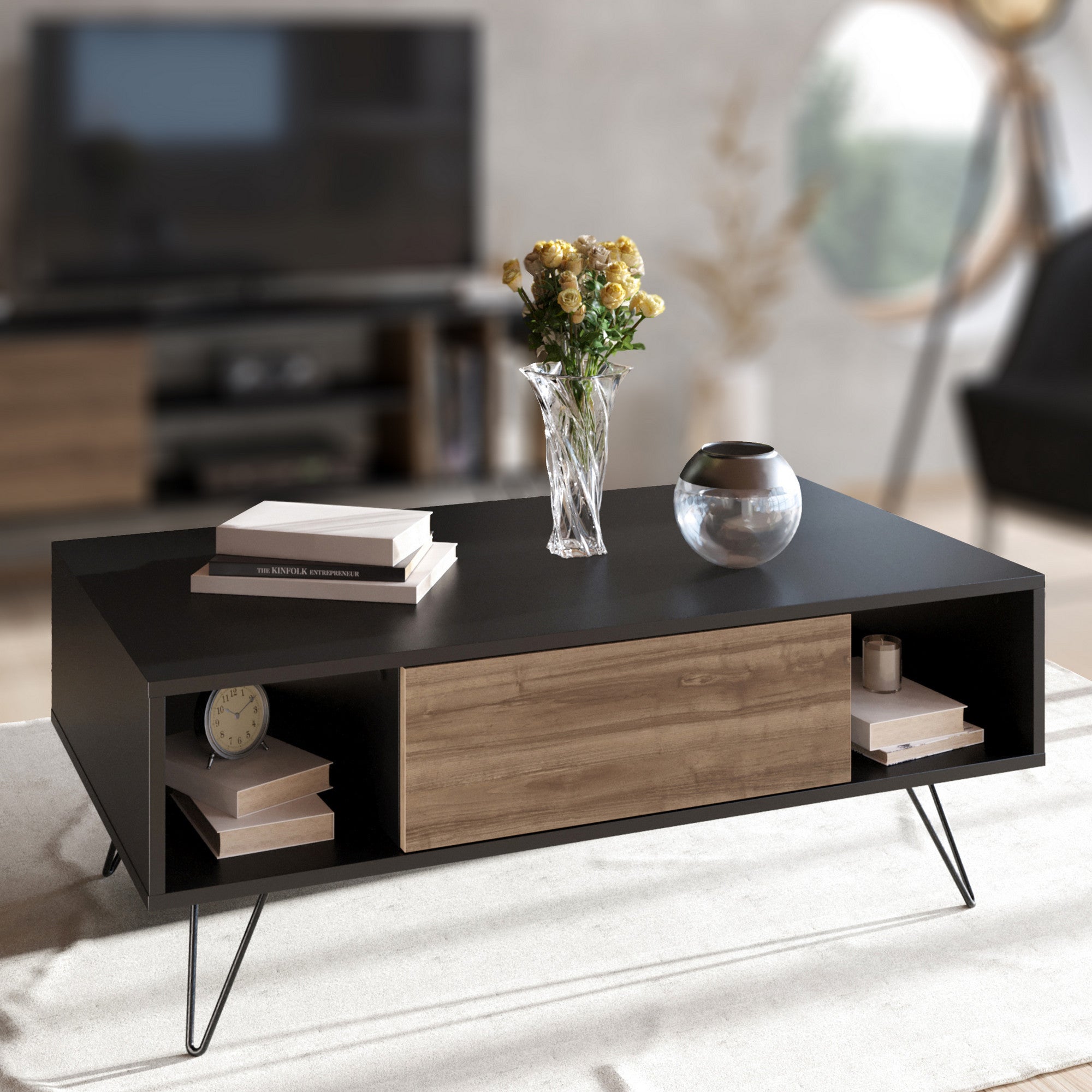 Stolić za kavu Mistico - Black, Walnut | AG-vitahome.hr