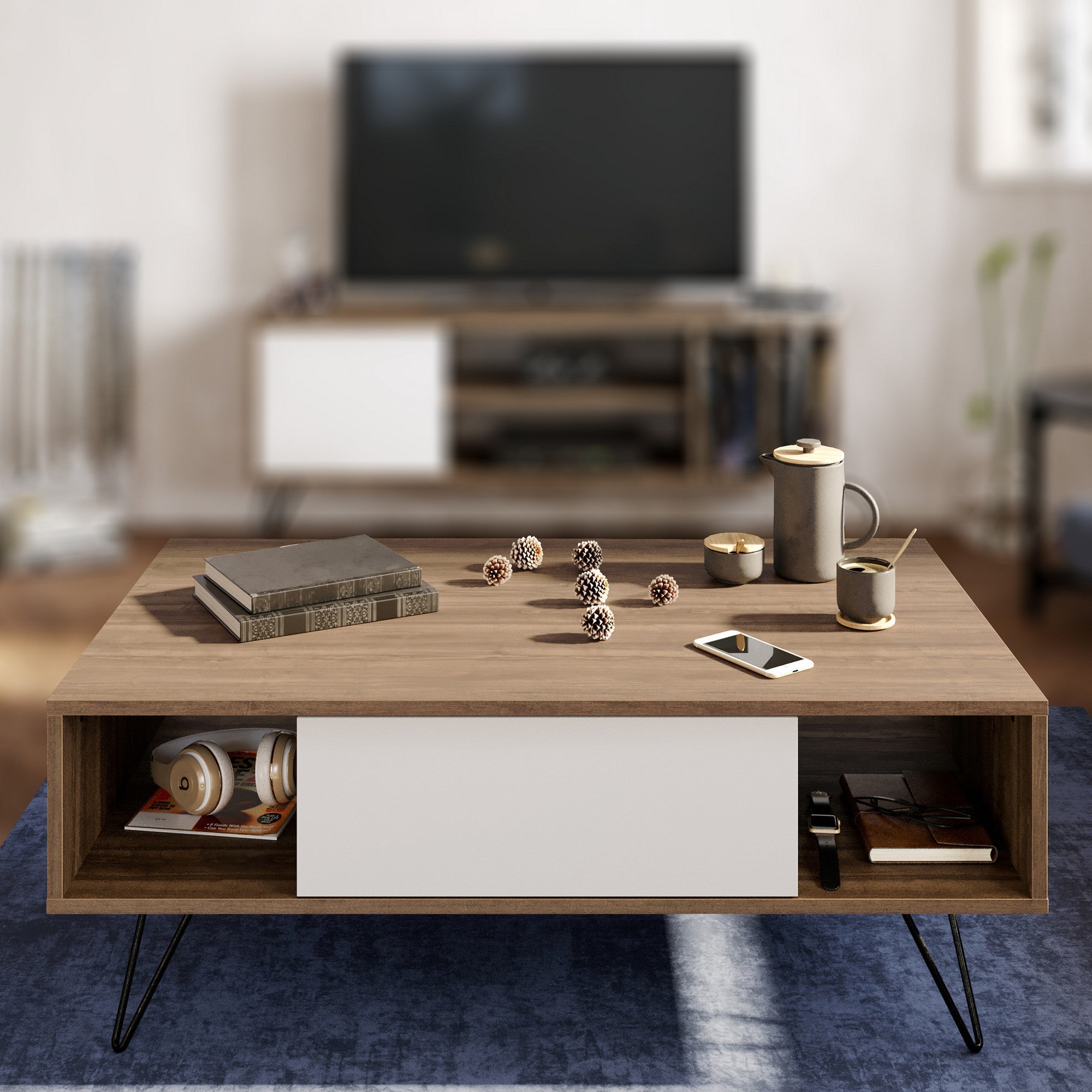 Stolić za kavu Mistico - Walnut, White | AG-vitahome.hr