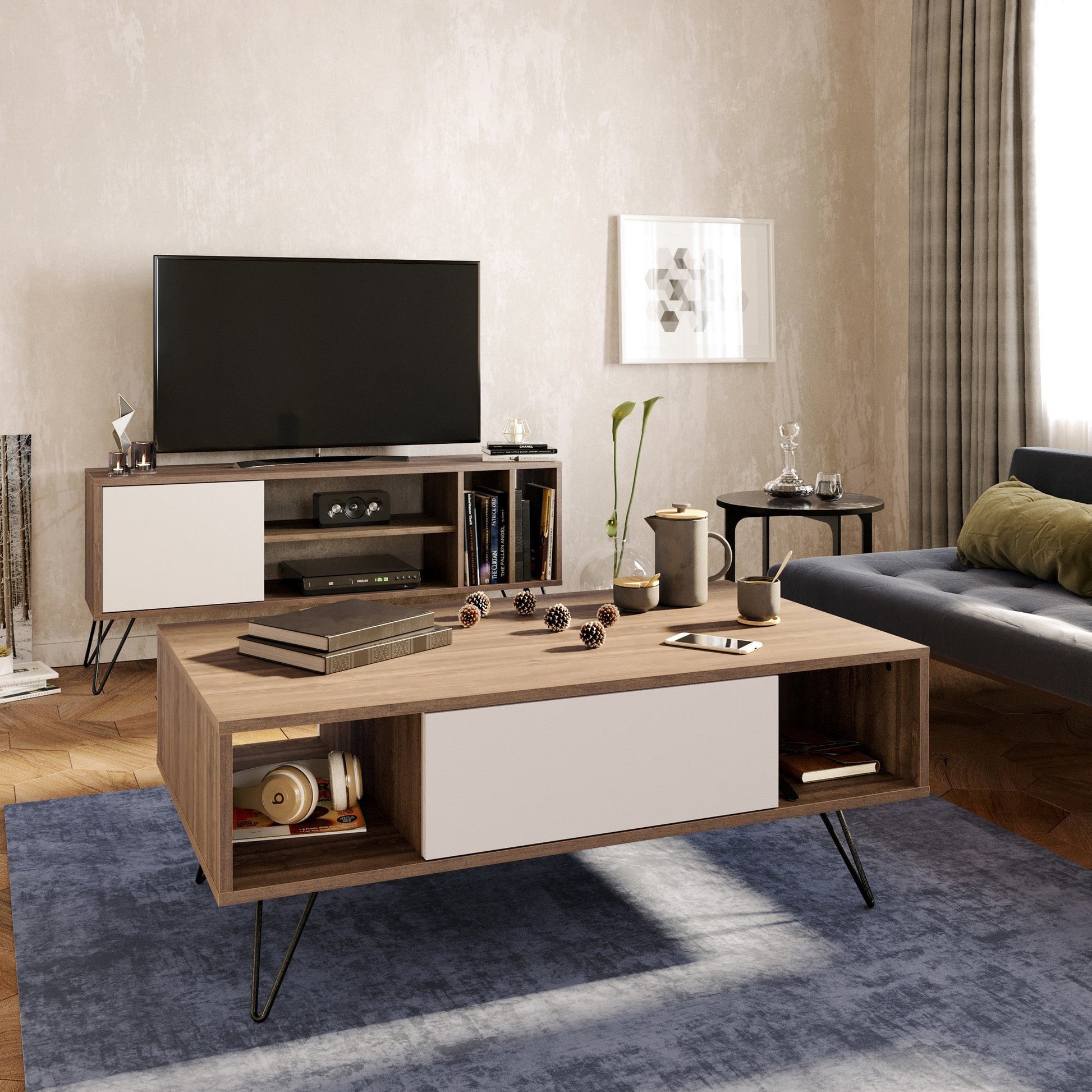 Stolić za kavu Mistico - Walnut, White | AG-vitahome.hr