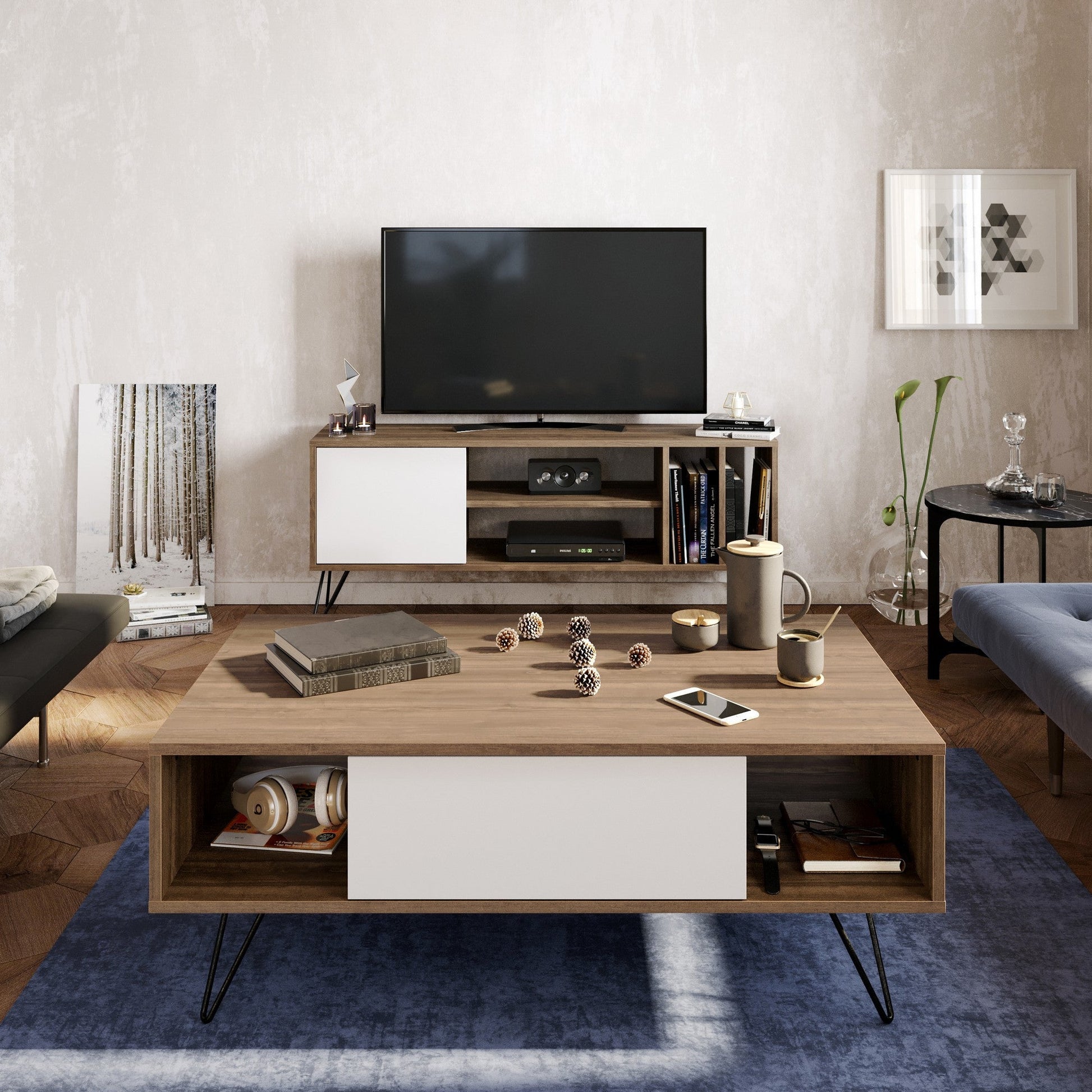 Stolić za kavu Mistico - Walnut, White | AG-vitahome.hr