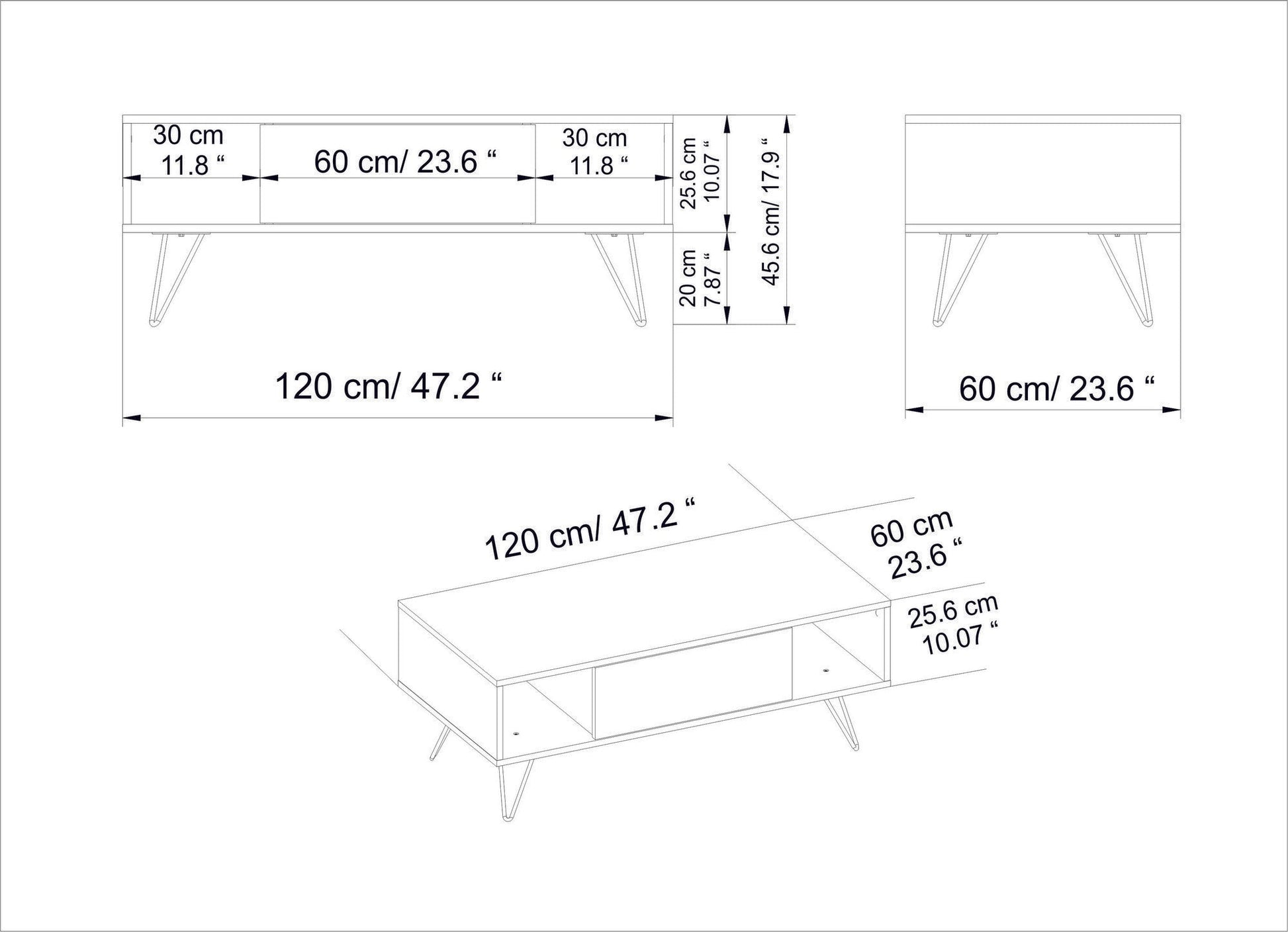 Stolić za kavu Mistico - Walnut, White | AG-vitahome.hr