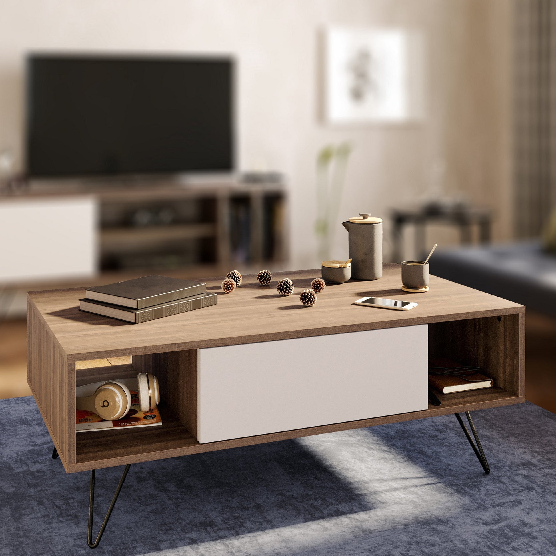 Stolić za kavu Mistico - Walnut, White | AG-vitahome.hr