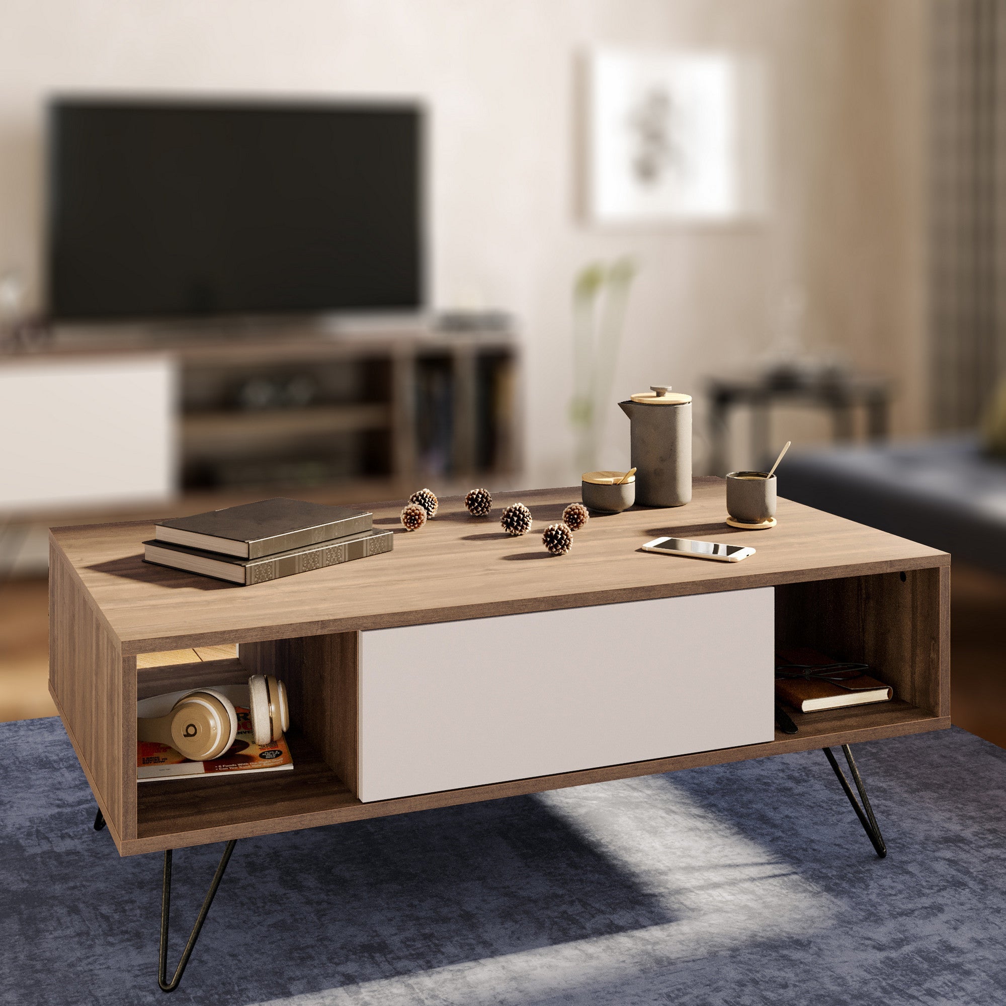 Stolić za kavu Mistico - Walnut, White | AG-vitahome.hr