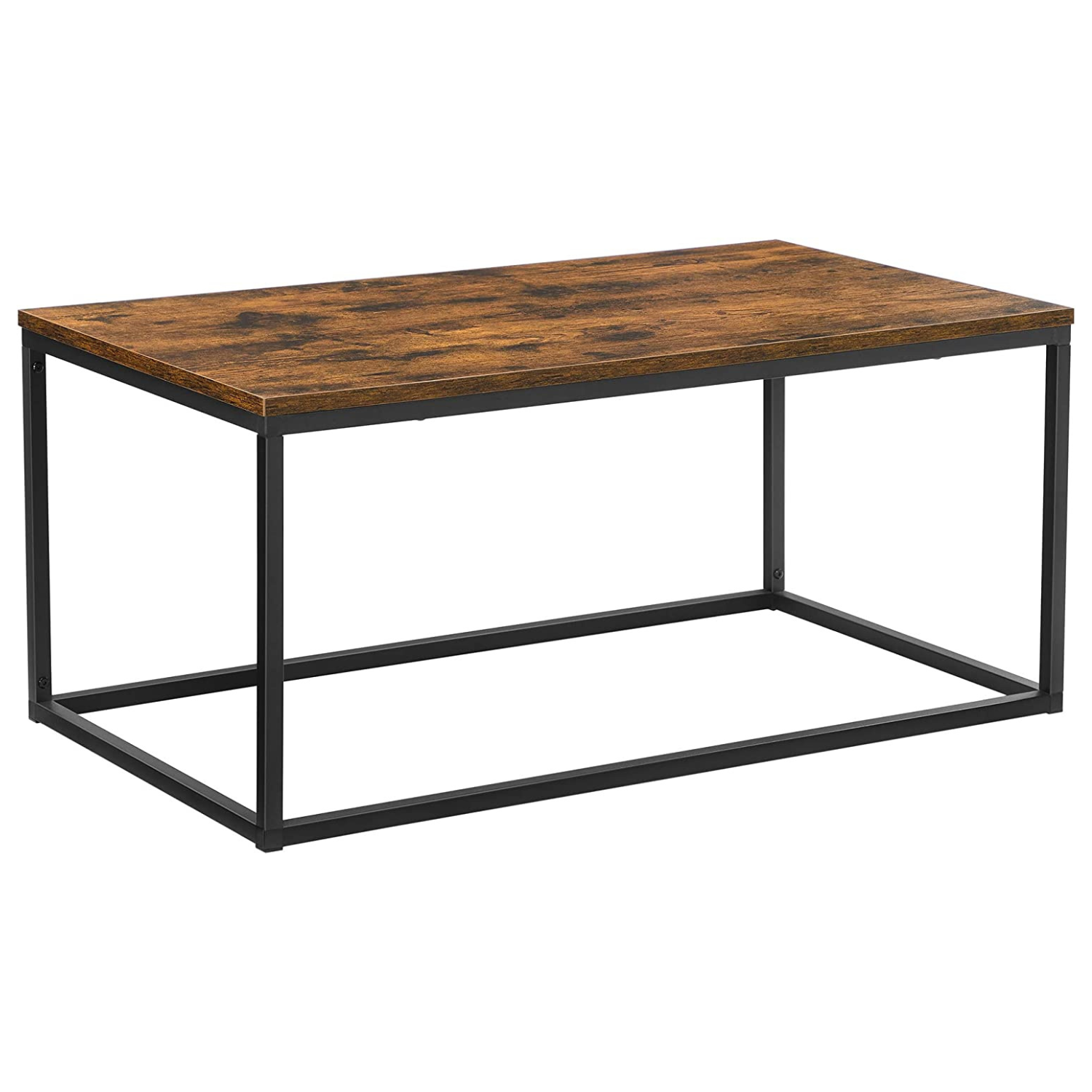 Stolić za kavu s čeličnim okvirom, 100x55x45 cm, rustikalno smeđe-crni | VASAGLE-vitahome.hr
