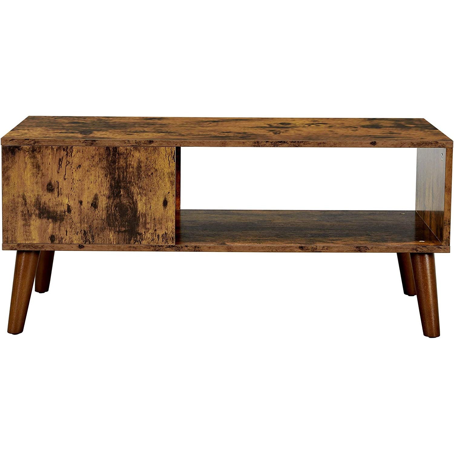 Stolić za kavu u retro stilu, TV ormarić, 100 x 50 x 45 cm, rustično smeđi | VASAGLE-vitahome.hr