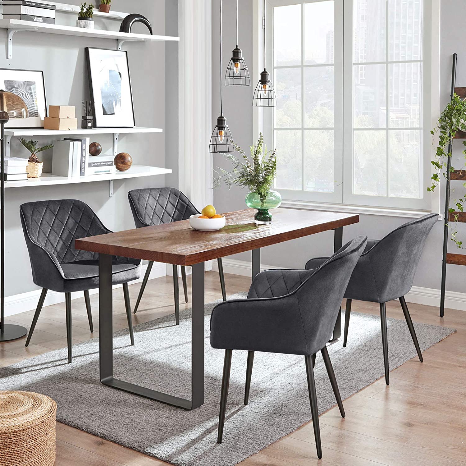 Stolica, presvučena fotelja nosivosti 110 kg, 62,5 x 60 x 85 cm, siva | SONGMICS-vitahome.hr