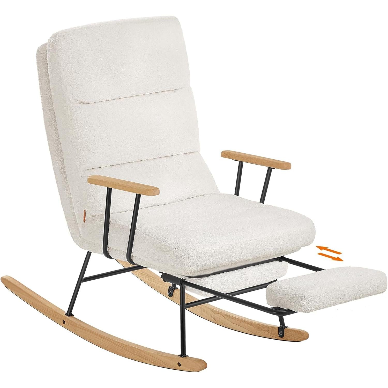 Stolica za ljuljanje nosivost do 160 kg, 97 × 67 × 100 cm, bijela | VASHOME-VASHOME-Vita Home