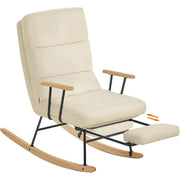 Stolica za ljuljanje nosivost do 160 kg, 97 × 67 × 100 cm, krem bijela | VASHOME-VASHOME-Vita Home