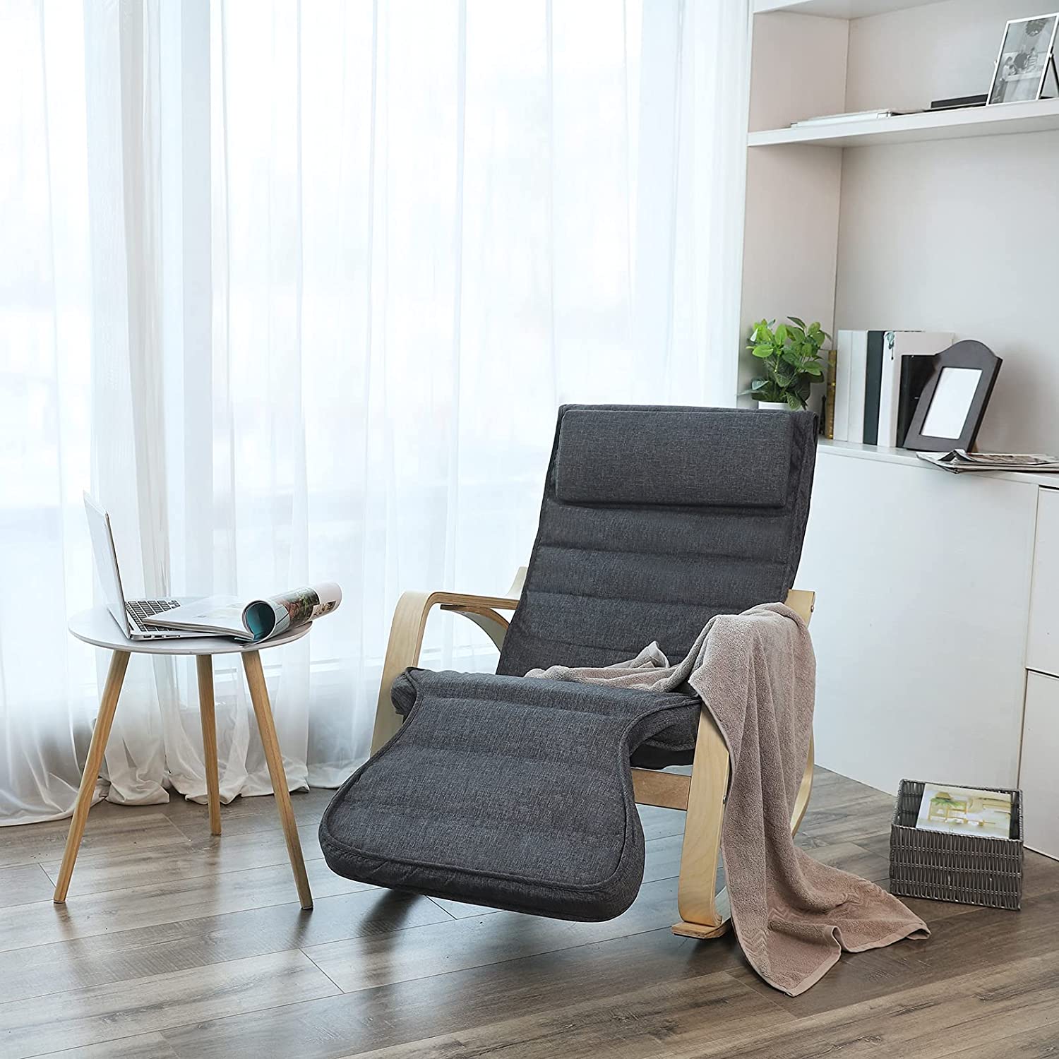 Stolica za ljuljanje s osloncem za noge podesivim u 5 smjerova, maksimalno opterećenje 150 kg | SONGMICS-vitahome.hr