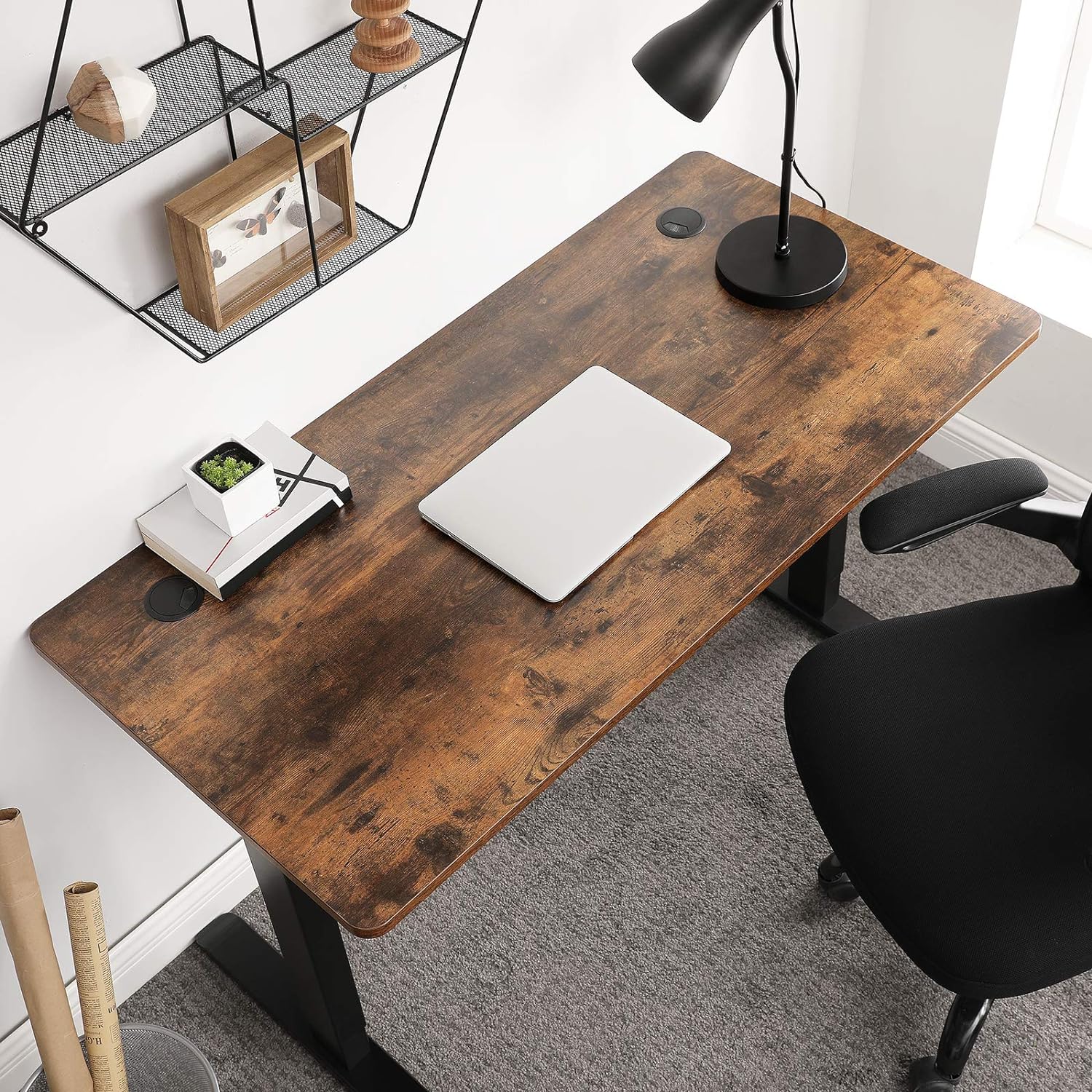 Stolna ploča sa zaobljenim kutovima, 120x60x1.8 cm, rustikalno smeđa | SONGMICS-vitahome.hr
