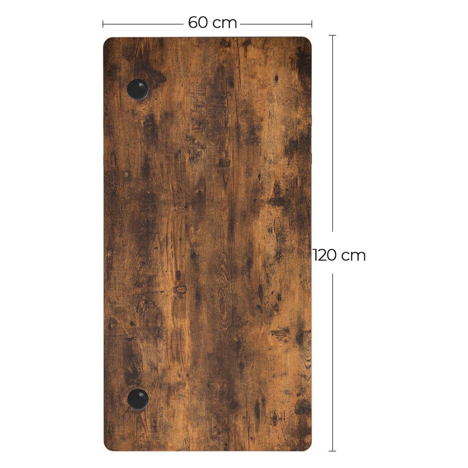 Stolna ploča sa zaobljenim kutovima, 120x60x1.8 cm, rustikalno smeđa | SONGMICS-vitahome.hr