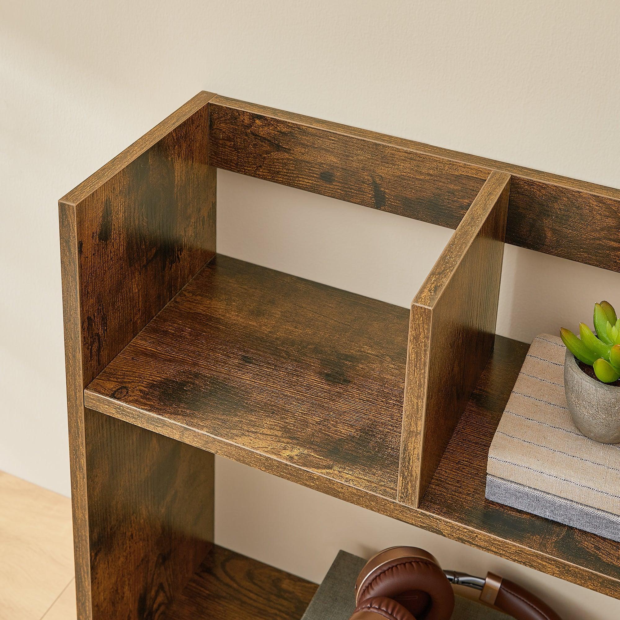 Stolna polica na 3 razine, 80 x 20 x 50 cm, rustikalno smeđa | VASAGLE