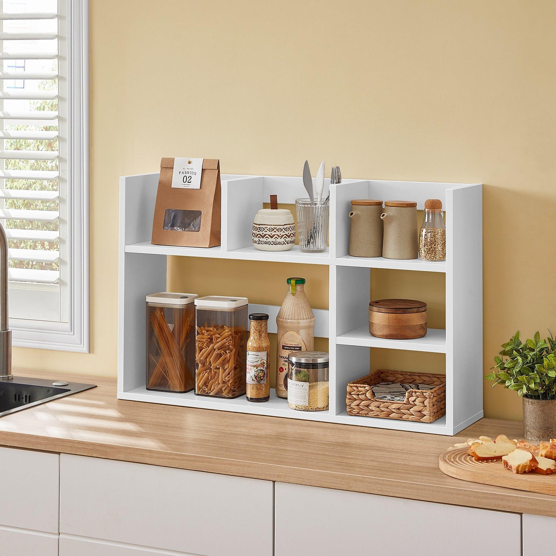 Stolna polica za kuhinju ili ured, 80 × 20 × 50 cm, bijela | VASAGLE-VASAGLE-Vita Home