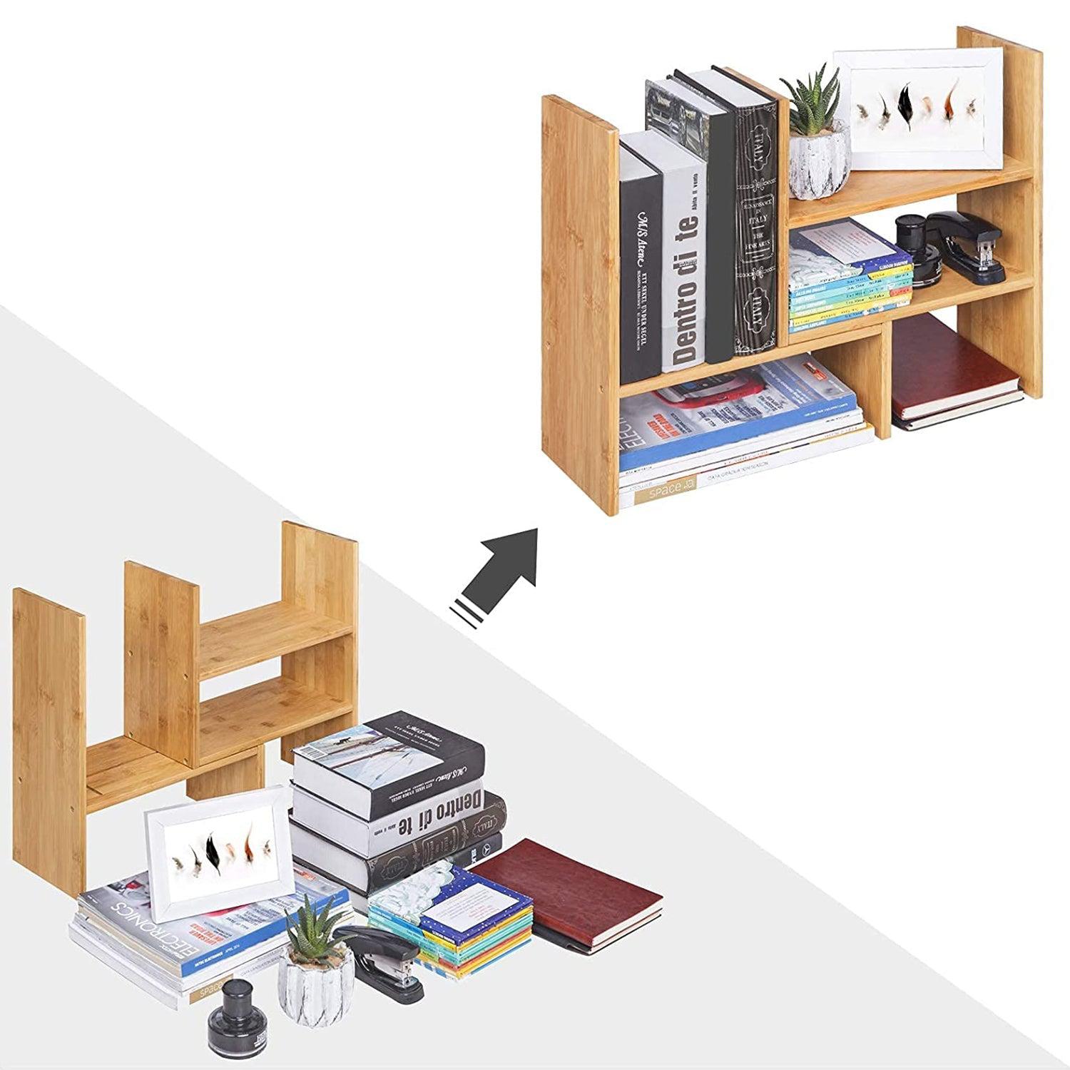Stolni organizator od bambusa s 3 prilagodljiva modula | SONGMICS-vitahome.hr