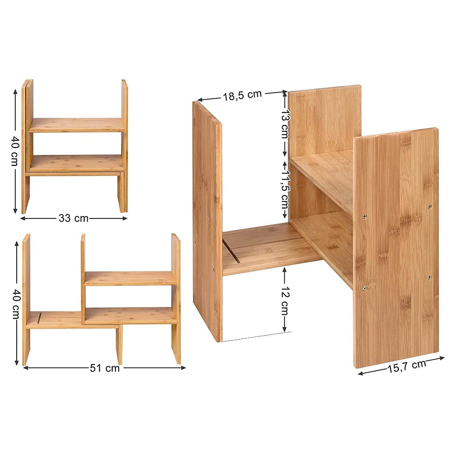 Stolni organizator od bambusa s 3 prilagodljiva modula | SONGMICS-vitahome.hr