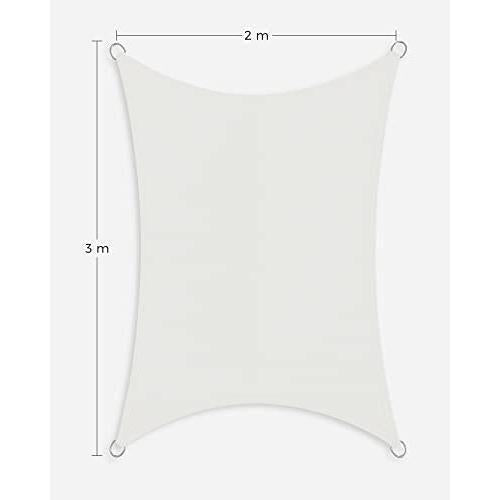 Sunčano jedro 2 x 3 m, vodootporna s 93% UV zaštite, bijele boje | SONGMICS-vitahome.hr