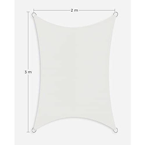 Sunčano jedro 2 x 3 m, vodootporna s 93% UV zaštite, bijele boje | SONGMICS-vitahome.hr