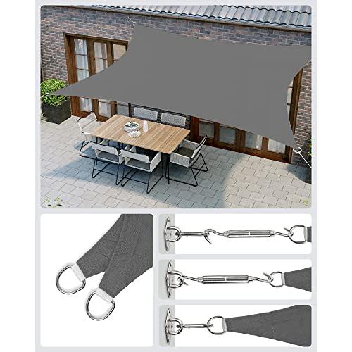 Sunčano jedro 2 x 3 m, vodootporna s 93% UV zaštite, sive boje | SONGMICS-vitahome.hr
