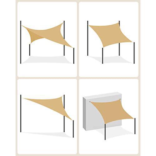 Sunčano jedro 3 x 4 m, vodootporna s 93% UV zaštite, boje pijeska | SONGMICS-vitahome.hr