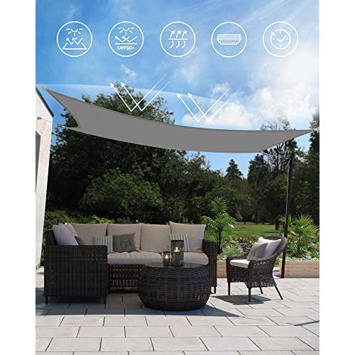 Sunčano jedro 3 x 4 m, vodootporna s 93% UV zaštite,dimno sive boje | SONGMICS-vitahome.hr