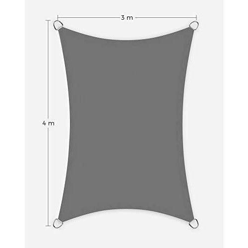Sunčano jedro 3 x 4 m, vodootporna s 93% UV zaštite,dimno sive boje | SONGMICS-vitahome.hr