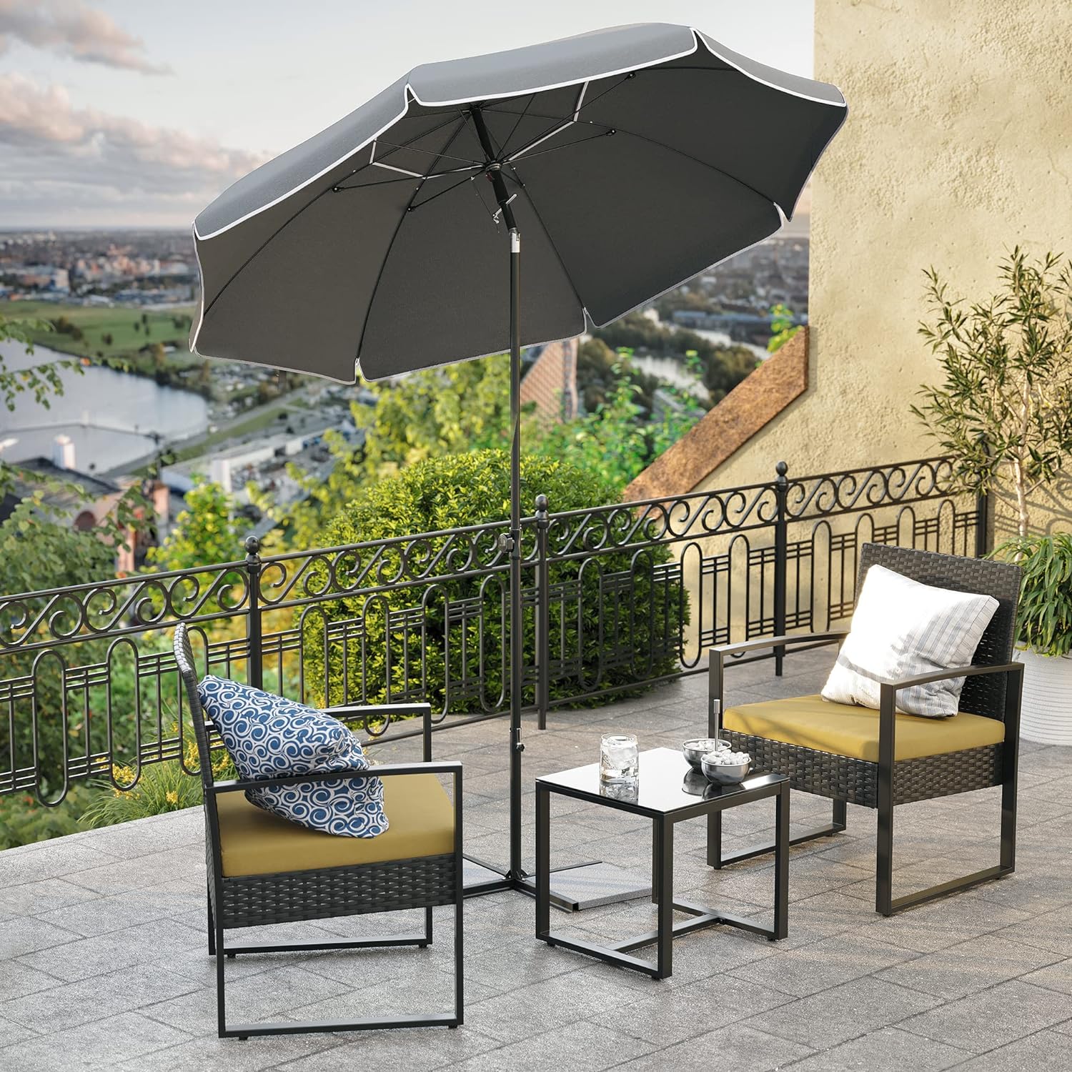 Suncobran 1,6 m sa zaštitom UPF 50, sa torbom za nošenje, sivi | SONGMICS-vitahome.hr