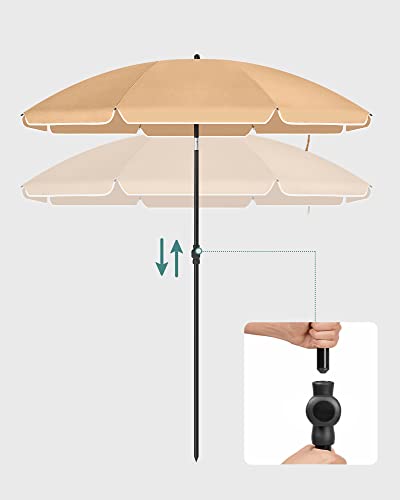 Suncobran 160 cm, zaštita od sunca UPF 50+, nagibni, bez postolja, taupe