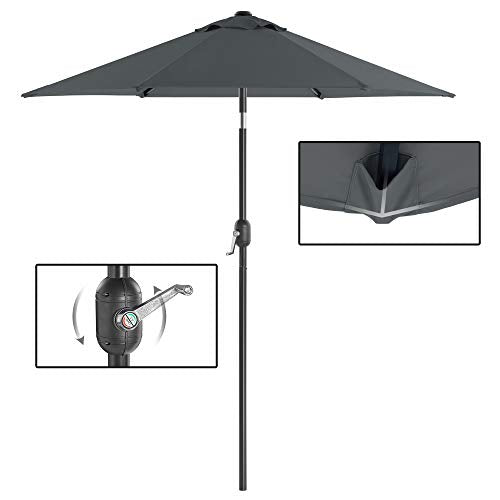Suncobran 197 cm, UPF 50+, nagib u 2 smjera, ručka za otvaranje, siva
