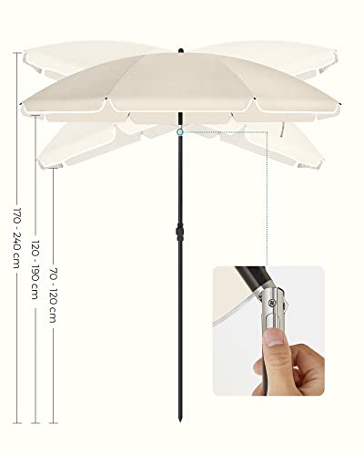 suncobran 200 cm, UPF 50+ zaštita, nagibni, bez postolja, bež