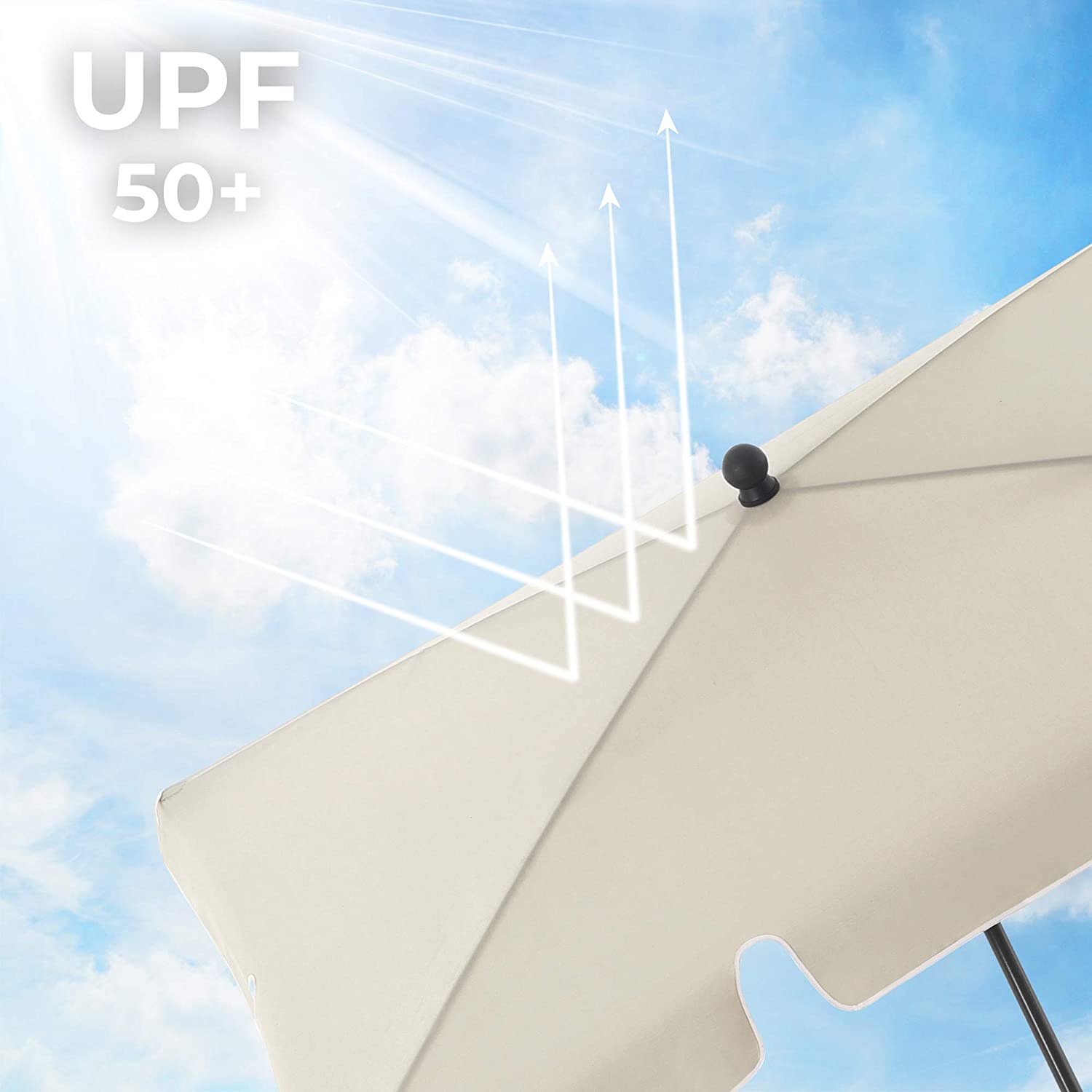 suncobran 200 x 125 cm, UV zaštita do UPF 50+, vrtni suncobran, sklopivi | SONGMICS-vitahome.hr