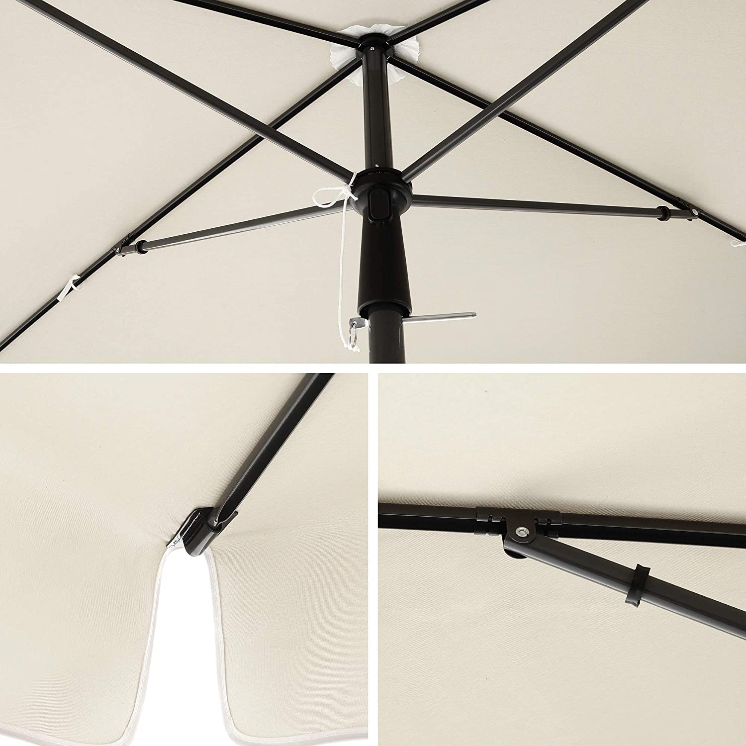 suncobran 200 x 125 cm, UV zaštita do UPF 50+, vrtni suncobran, sklopivi | SONGMICS-vitahome.hr