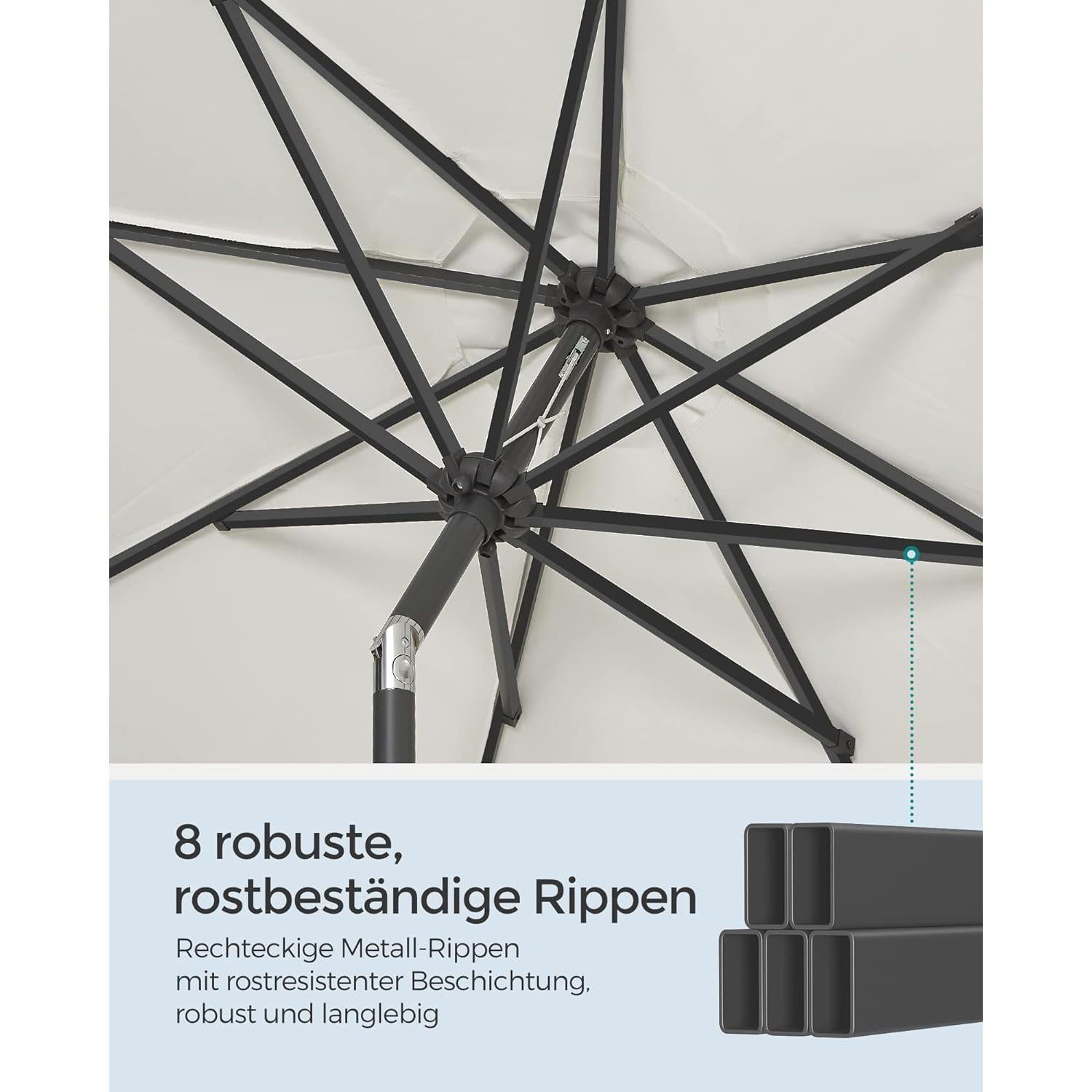 Suncobran 300 cm, UPF 50+, s nagibom od 30° na obje strane, bež boje | SONGMICS-vitahome.hr