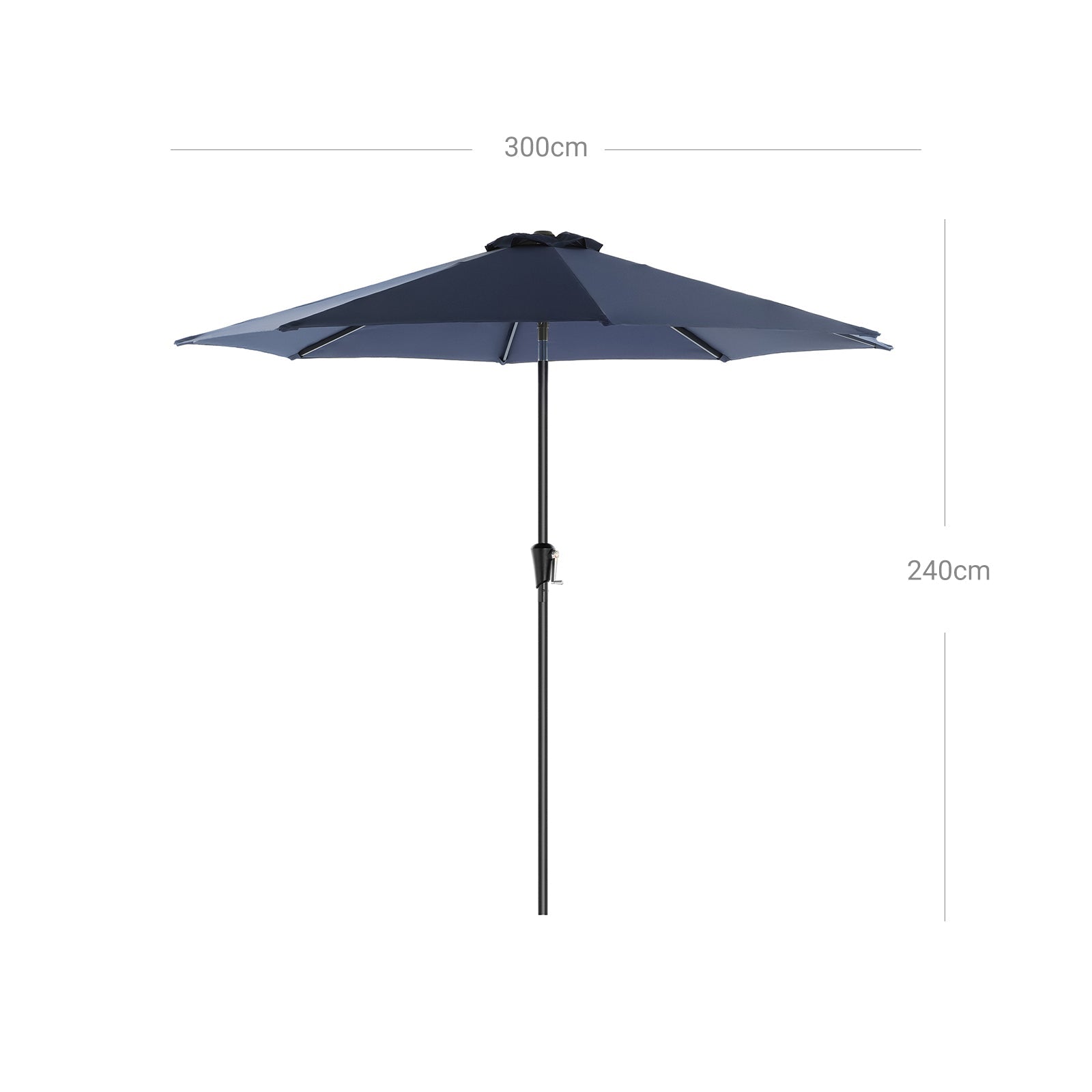 Suncobran, nagibni, promjera 290 cm, plave boje | SONGMICS