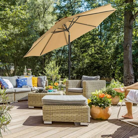 Suncobran, O 300 cm, vrtni suncobran, UV zaštita do UPF 50+ (držač nije uključen) | SONGMICS-vitahome.hr