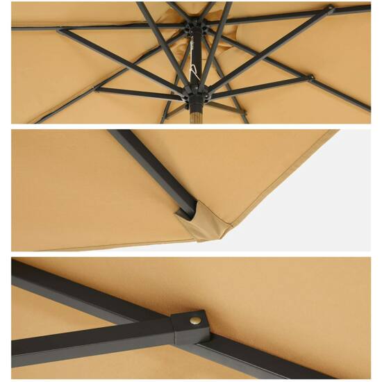 Suncobran, O 300 cm, vrtni suncobran, UV zaštita do UPF 50+ (držač nije uključen) | SONGMICS-vitahome.hr