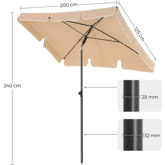 Suncobran pravokutnog oblika s UV zaštitom 50+, 240 x 125 cm-SONGMICS-Vita Home