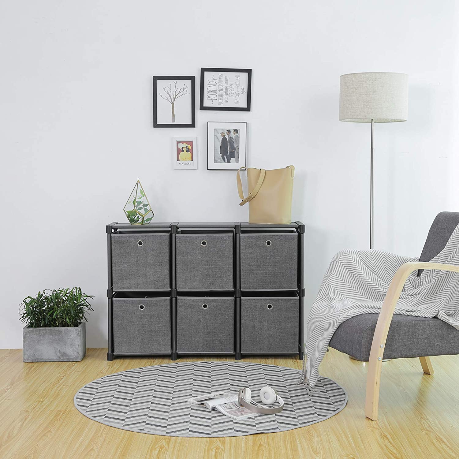 Sustav za pohranu sa 6 kutija od tkanine, 105 x 30 x 105 | SONGMICS-vitahome.hr