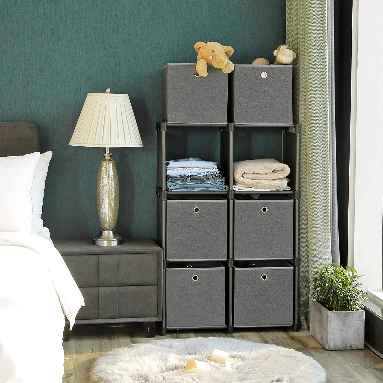 Sustav za pohranu sa 6 kutija od tkanine, 105 x 30 x 105 | SONGMICS-vitahome.hr