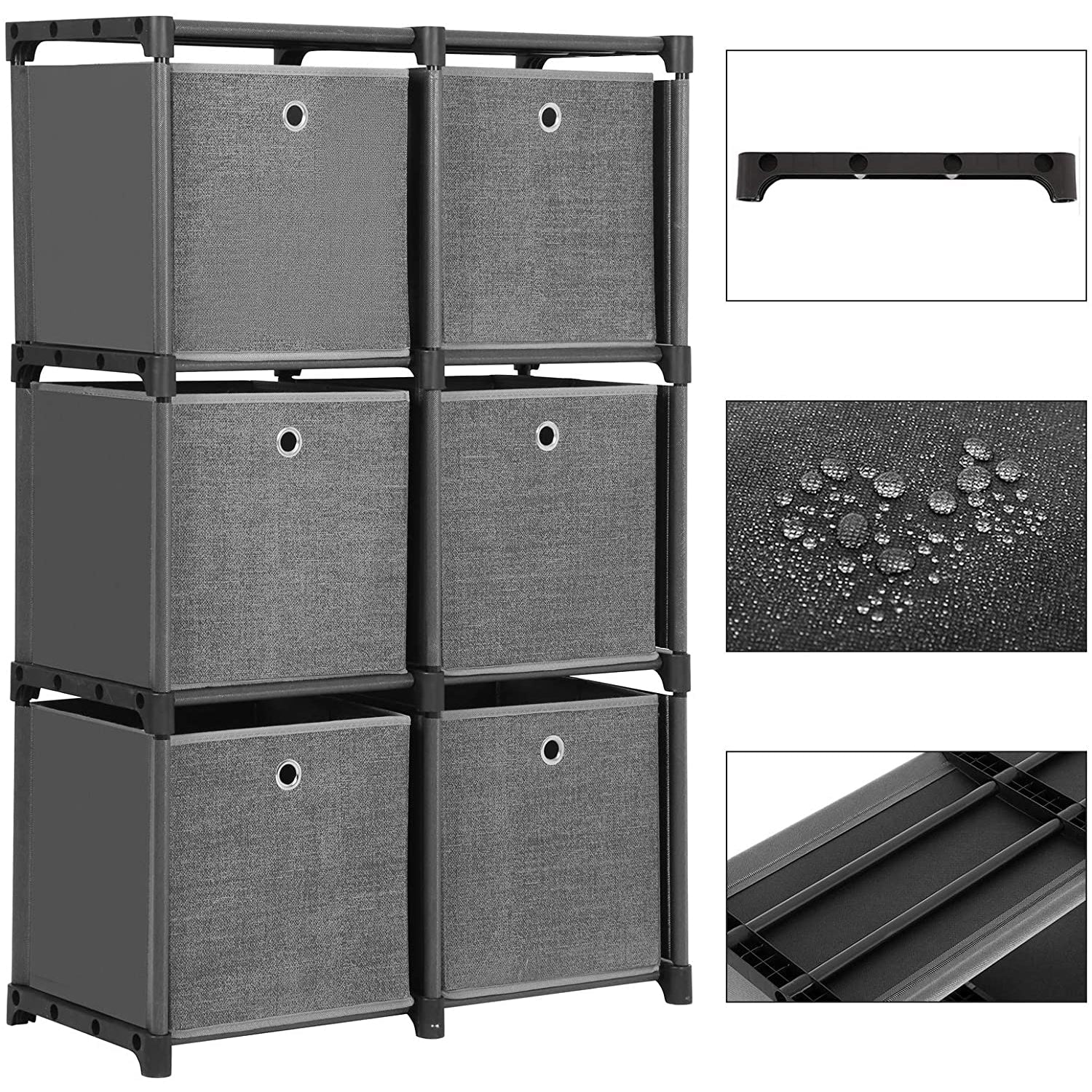 Sustav za pohranu sa 6 kutija od tkanine, 105 x 30 x 105 | SONGMICS-vitahome.hr