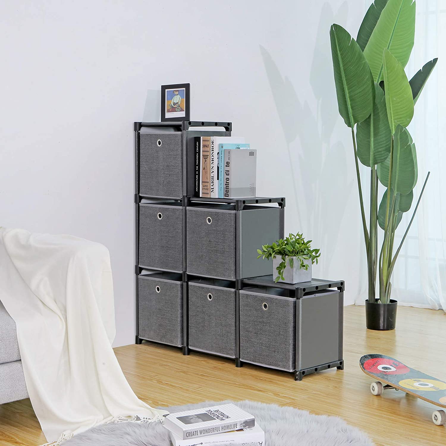 Sustav za pohranu sa 6 kutija od tkanine, 105 x 30 x 105 | SONGMICS-vitahome.hr