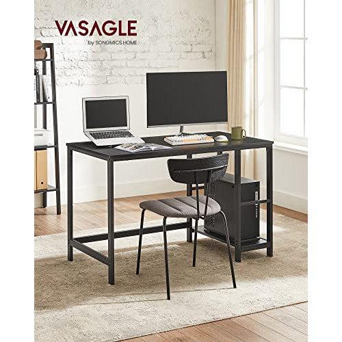 Számítógépes asztal 2 polccal, bal vagy jobb oldalra szerelhető polccal, fekete-VASAGLE-Vita Home
