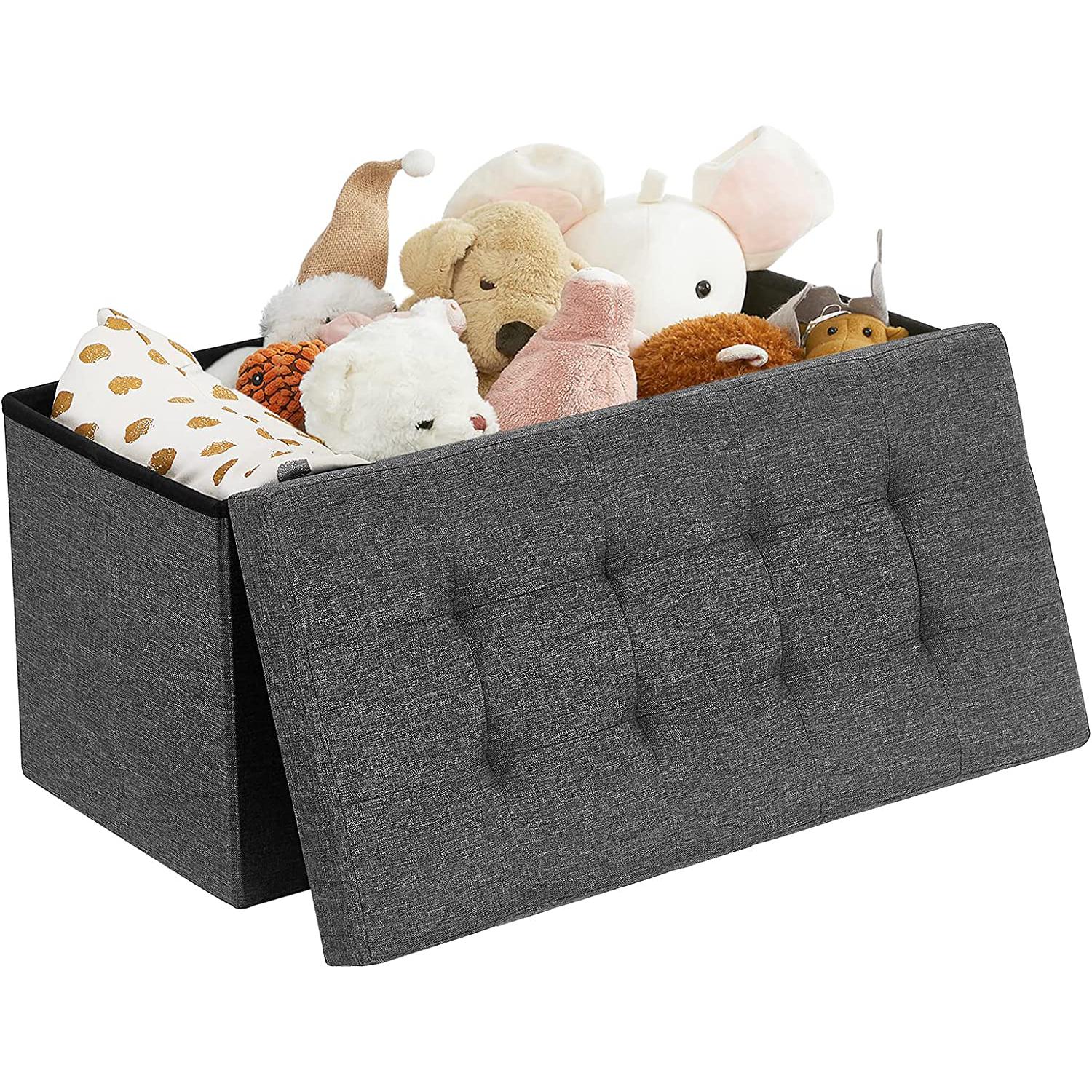 Tabure, klupa za odlaganje, 76 x 38 x 38 cm, tamno siva | SONGMICS-vitahome.hr