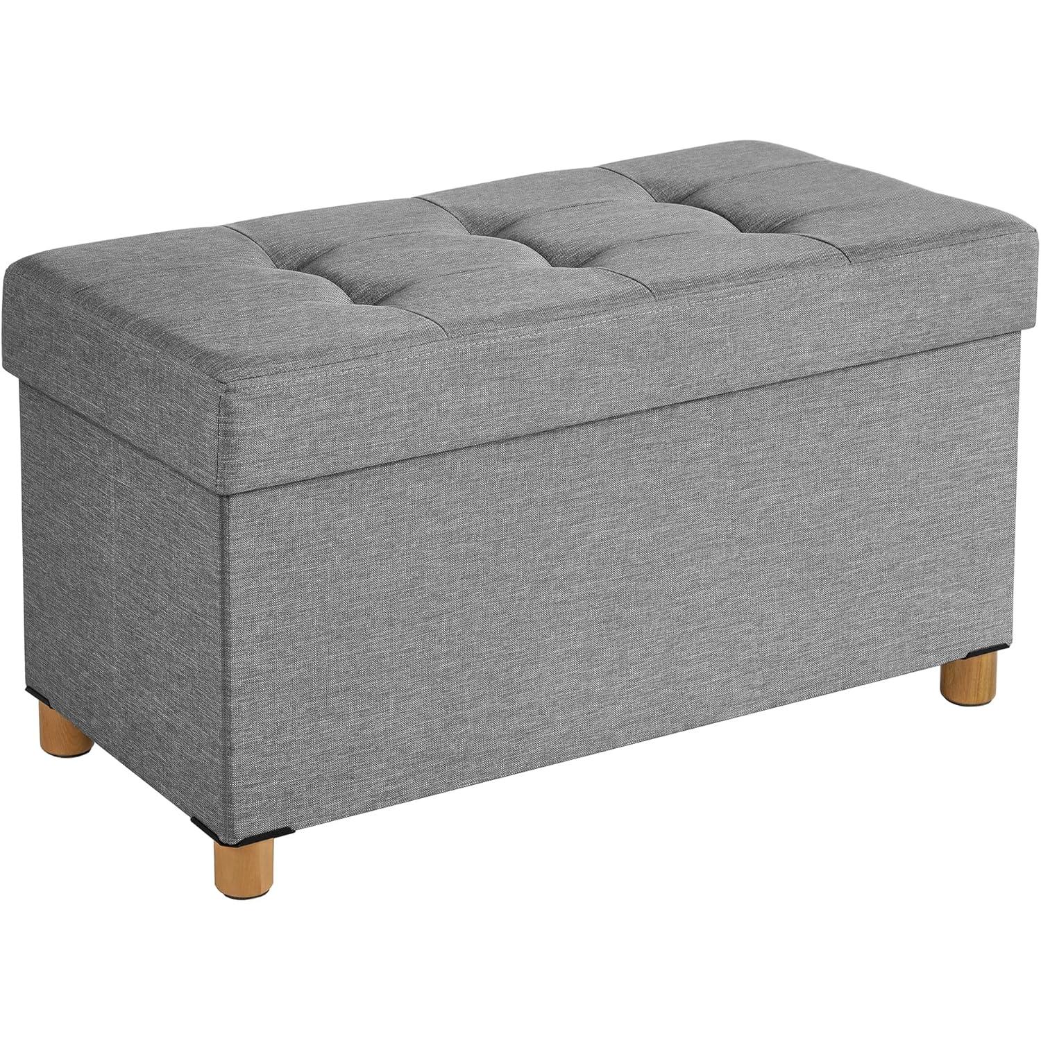 Tabure s prostorom za pohranu, 76 x 38 x 40 cm, svijetlo sive boje | SONGMICS-vitahome.hr