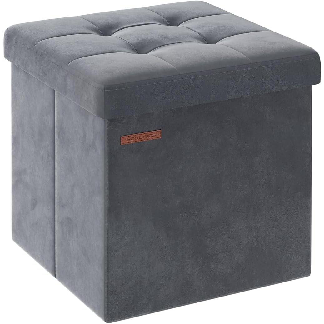 Tabure s prostorom za pohranu, nosivost 300 kg, 38 x 38 cm, grafitno siva | SONGMICS-vitahome.hr