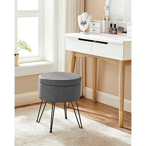 Tabure, stolica s prostorom za pohranu, 37 x 45 cm (promjer x V), tamno siva | SONGMICS-vitahome.hr