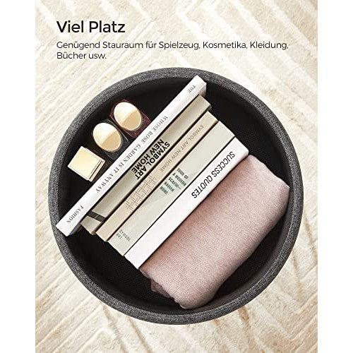 Tabure, stolica s prostorom za pohranu, 39 x 44,1 cm (promjer x V), sive boje| SONGMICS | SONGMICS-vitahome.hr