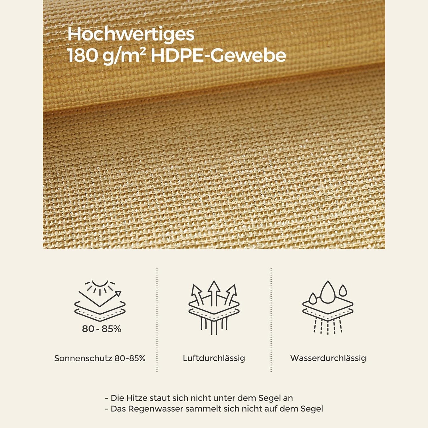 Tenda od HDPE tkanine, 3 x 4 m, pjesak žuta boja | SONGMICS-vitahome.hr