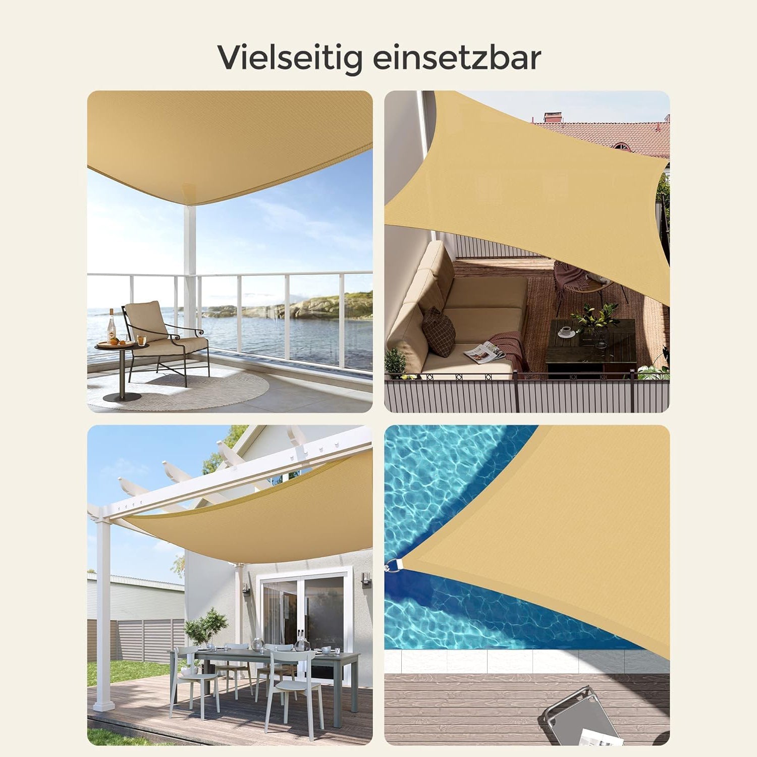 Tenda od HDPE tkanine, 3 x 4 m, pjesak žuta boja | SONGMICS-vitahome.hr